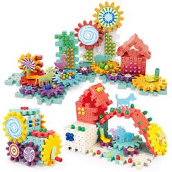 168/368pcs Big Size Gear Building Blocks DIY Creative Construction Building Blocks Bricks Assembling Toys for Children Gift