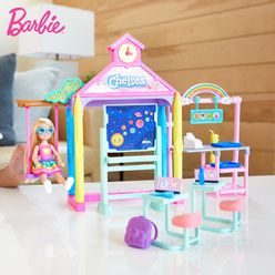 Club Chelsea Barbie Dolls School Life Playset Baby Barbie Furniture Doll Accessories Gift for Girls Toys for Children Blonde New
