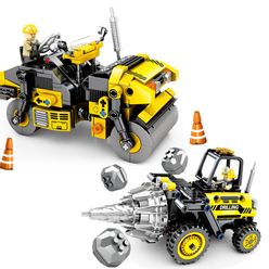 Engineering Bulldozer Crane Technic Dump Truck Building Blocks City Construction Vehicle Car Excavator Bricks Toys Kids Gifts