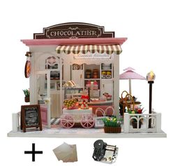 Assemble Wooden Miniature Wooden Doll House With DIY Furniture Fidget Toys For Kids Children Birthday Christmas Gift