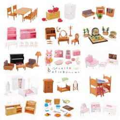 1:12 Simulation Miniature Furniture Toy Doll Children Baby Room Game Toy Forest Animal Family Furniture Set Children Gift