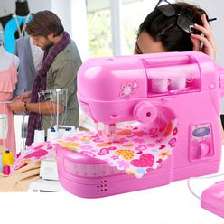 Mother Garden Pretend Play Mini Clothes Sewing Machine Sartorius Furniture White Pink Toy for Children Gift of Christmas