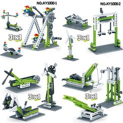 3IN1 Kids Science Technic Educational Building Blocks Physical Engineering Mechanical Gear STEM brick Toys for children