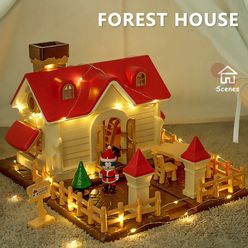 2020 1:12 Rabbit Family New Forest House Simulation Snow Hut ABS Boys and Girls Play House Toy Birthday Gift