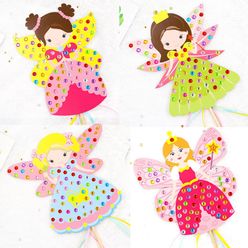 4Pcs/set 3D DIY Colorful Princess Cane Fairy Diamond Magic Wand Girls Toys Handmade Material Package Art Crafts Kindergarten Toy