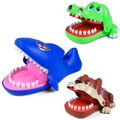 Big shark Teeth bite finger funny toy safety toy with light and music electric shark biting spoof stress relief toys