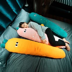 100/140CM Cartoon Fruits Plush Long Sleep Pillows Stuffed Soft Lovely Carrot Cactus Strawberry Plush Toys Cute Doll Home Decor