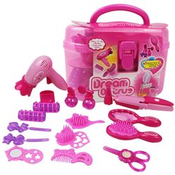 Girls Beauty Hair Toy Make Up Set Toys Pretent Play Simulation Cosmetic Bag Plastic Makeup Toy Children Pretend Play Toys