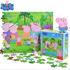 Original Peppa Pig Puzzle Toy Children Scene Jigsaw Scenario Games Peppa George Pig Educational Toy Kid Christmas New Year Gift