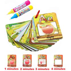 Coolplay Water Drawing Card 26 Alphabet Coloring Book & 2 Magic Pen Letter Card Painting Board English Learning Educational Toys