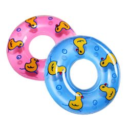 2 Pcs Baby Bath Toy Inflatable Swim Ring Toy Plastic Mini Swim Circle Gift for Kids (Pink & Blue)