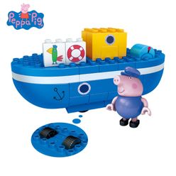 Peppa George Pig Building Blocks Educational Toy Peppa Grandpa's Steamboat Toy Brick Best Birthday Christmas Gift For Kid