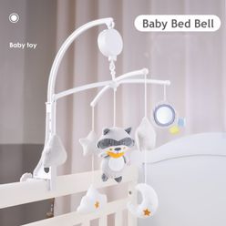 Cartoon Baby Musical Rattles Crib Mobile Toys Rotating Bed Bell with Musical Box 0-12 months Baby Infant Rattles Crib Toys