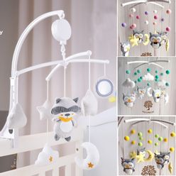 Cartoon Baby Rattles Crib Mobiles Toy Rotating Bed Bell with Musical Box for 0-12 months Baby Infant Rattle Toys Gift