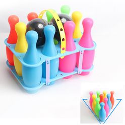 Bowling Balls Sport Pins Game Bowl Bottles Indoor Outdoor Toy Educational Kids Plastic Colourful Family Bauble Gift Xmas 0