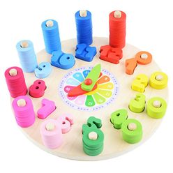 Preschool Montessori Digital Clock Wooden Toy Creative Shape Matching Puzzle Toy Early Education Toys For Children Gifts
