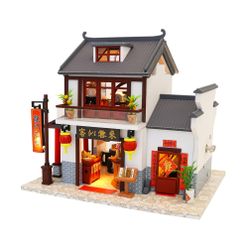 Wooden Furniture DIY Doll House Miniature Puzzle Assemble 3d Miniaturas Dollhouse Kits Toys For Children Birthday Gift M901