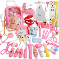 21-39PCS Children Pretend Play Doctor Toys Set Portable Suitcase Medical Kit Educational Role Play Classic Kids Toys Gifts