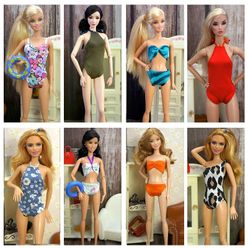 Beach Pool Swimsuit for Barbie Doll Kids Toy Clothes Bikini Dress Dolls Accessories Toys for Girl Suit for 18 Inch Doll Swimwear