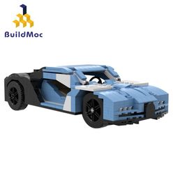 Mini Blue Technic Super Racing Sports Vehicle Building Blocks City Speed Racer  Bricks Children Toys Gifts