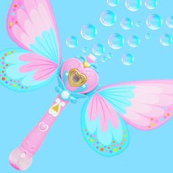 Electric Magic Wing Wand Automatic Soap Bubble Blowing Gun Blower Machine Light Music Funny Outdoor Girls Toys For Kids Gifts 3