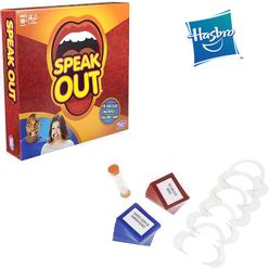 Hasbro Speak Out Novelty Ridiculous Mouthpiece Challenge Card Game Funny Tricky Multiplayer Family Friends Party Games Kids Toys