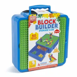 Block Tech 50 Building Blocks & Storage Case - Blue