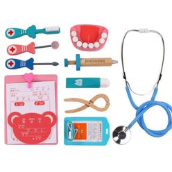 Children Wooden Doctor Nurse Dental Tool Set Toy for Baby Simulation Medicine Pretend Play House Educational Dentist Toys Gifts