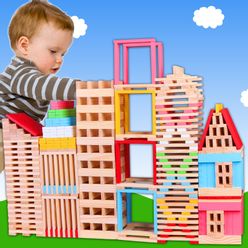 100-150Pcs Montessori Baby Toys Children Jenga Wooden Building Blocks Learning Educational Preschool Training Toys Kids Gifts