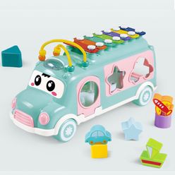Musical Instrument Baby Toys Knock Piano Bus Shape Learning Car Kids Toys For Baby Music Hand Eye Coordination Toys baby gifts