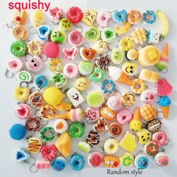 New 5CM Squishy Mini Donut Key Chain Chocolate Noodles Sweet Roll Phone Charms Straps 8PCS/Lot STRESS Relife Squeeze Kids Toys
