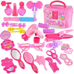 25PCS/set Children Makeup Toys Pretend Play Beauty Make Up Dressing Cosmetics Kits Toy For Girls Princess Interactive Box Gifts