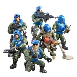 Mini Soldier Set United Nations peacekeeping force Figurines with Building Blocks Gun Army Compatible Major Brands Toys Gift