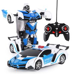 RC Car Transformation Robots Sports Vehicle Model Robots Toys Cool Deformation Car Kids Toys Gifts For Boys