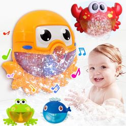 Baby Bath Toys Bubble Machine Crabs Frog Music Kids Bath Toy Bathtub Soap Automatic Bubble Maker Baby Bathroom Toy for Children