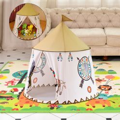 Kid Tent House Portable Princess Castle 123*116cm Present Hang Flag Children Teepee Tent Play Tent Birthday Christmas Gift