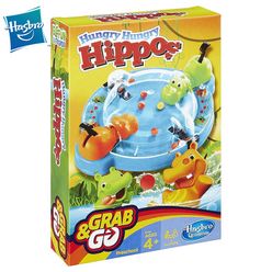 Hasbro Hungry Hippos Game Board Battle Games Portable Travel Version Family Party Entertainment Toys Team Construction Kids Toy