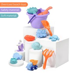 9-26PCS beach toys for children kids bath Set Kit Sea sand soft Plastic bucket Shovel mold Water play Game Gifts Random color