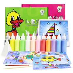 New Kids DIY Sand Painting Sets Toy for Children Kindergarten Handmade Picture Paper Craft Sand Draw Art Baby Drawing Board Toys