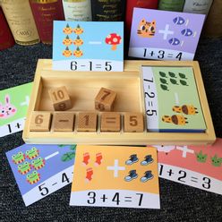 Wooden Numbers Addition Subtraction Operation English Words Cognitive Math Montessori Educational  Learning Wooden Toys