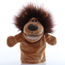 1pcs 25cm Hand Puppet Lion Animal Plush Toys Baby Educational Hand Puppets Story Pretend Playing Dolls for Kids Children Gifts