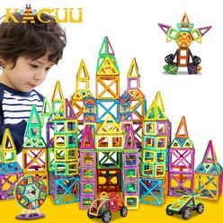 151PCS BIG SIZE Magnetic Designer Construction Set Model & Magnent Toy Triangle Square Constructor Plastic Boys Girls Gift