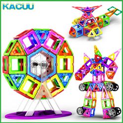 KACUU 19-125PCS Big Size Magnents Building Blocks Constructor Magnetic Designer Building Toys Model Toys For Children