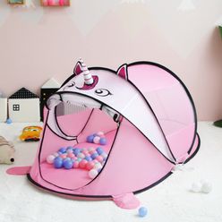 Portable Unicorn Children Tent Cartoon Animal Kid Play House Outdoor Large Pop Up Toy Tent Indoor Nets Baby Ball Pool Pit Toys