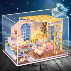 Toys Doll House Furniture DIY Miniature Model 3D Wooden Toy Dollhouse Christmas Gifts Toys for Children