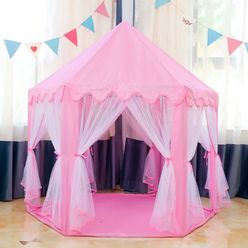 Portable Children's Tent Dry Pool Wigwam Princess Tent For Kids Girl's Castle Playhouse Outdoor Garden Kids Folding Beach Tent
