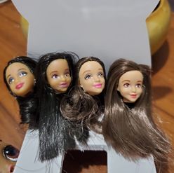 2cm miniature Beautiful girl doll head accessories Long hair short hair Brown Black Wig DIY Make-up toys