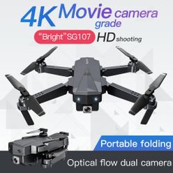 Sg107 Folding Drone 4K HD Aerial Optical Flow Remote Control Plane Quadcopter Flying Across Mini Drone
