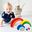 Wooden Seven-Color Rainbow Buildin Blocks Montessori Early Education Rainbow Jengle Arched Building Block Kid's Educational Toy