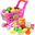 16Pcs Shopping Trolley Cart Supermarket Trolley Push Car Toys Basket Mini Simulation Fruit Food Pretend Play Toy For Children